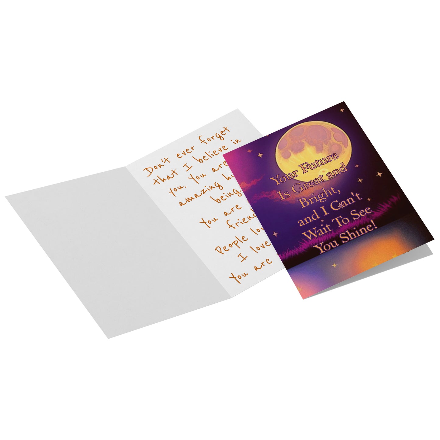 Moon and Sun Motivational Card Grateful Greeting Letter Gift