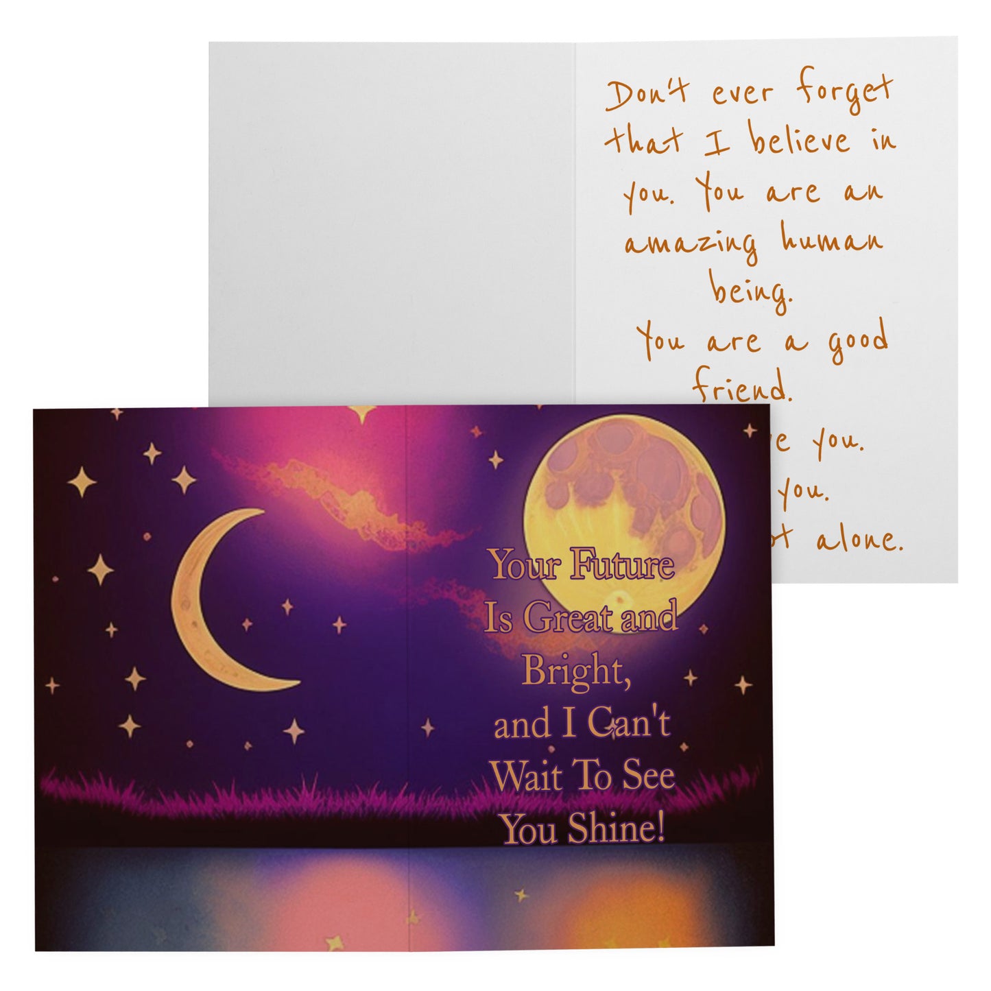 Moon and Sun Motivational Card Grateful Greeting Letter Gift