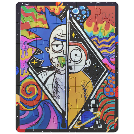 Rick and Morty Pyschedelic Trippy Art Portal Galaxy Puzzle