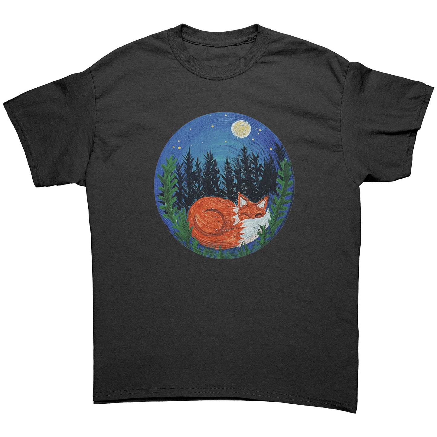 Sleeping Fox Woodland Painting T-Shirt