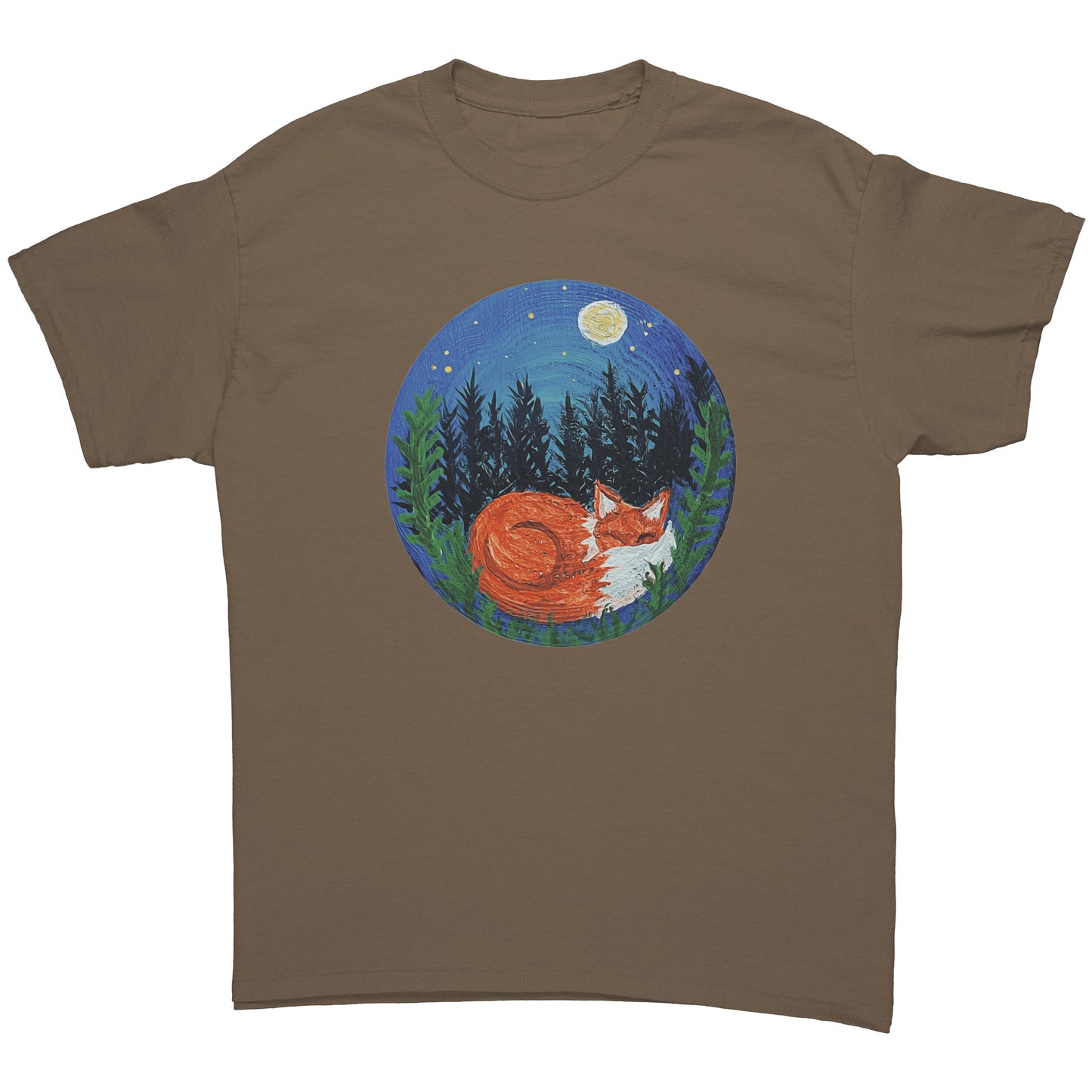 Sleeping Fox Woodland Painting T-Shirt
