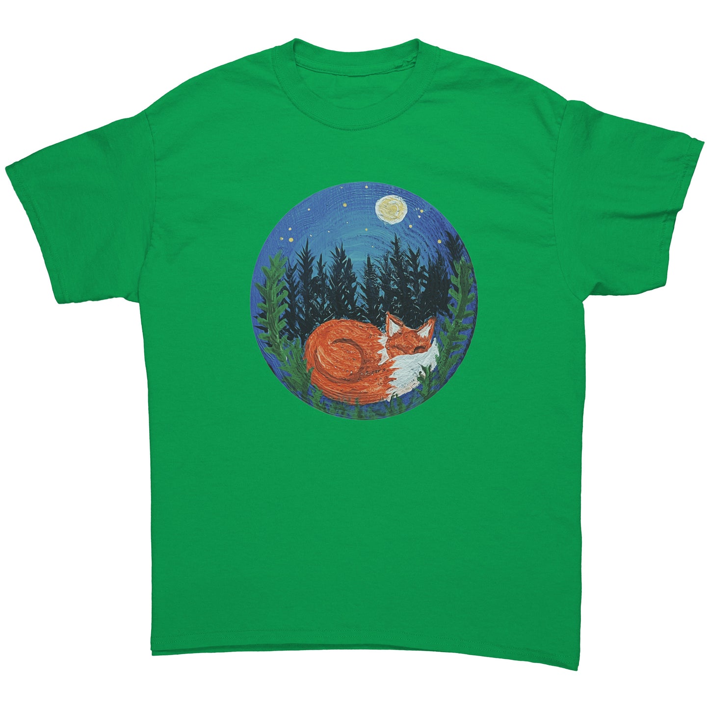 Sleeping Fox Woodland Painting T-Shirt