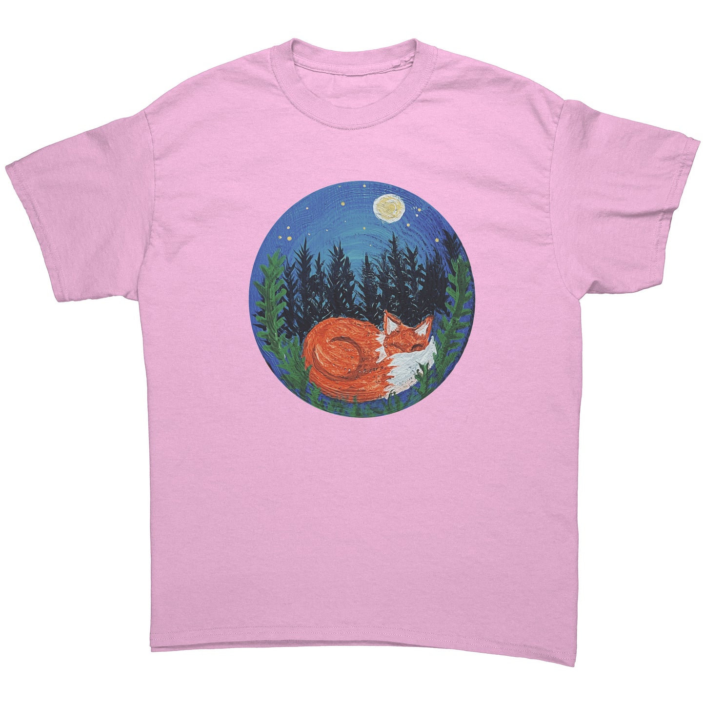 Sleeping Fox Woodland Painting T-Shirt