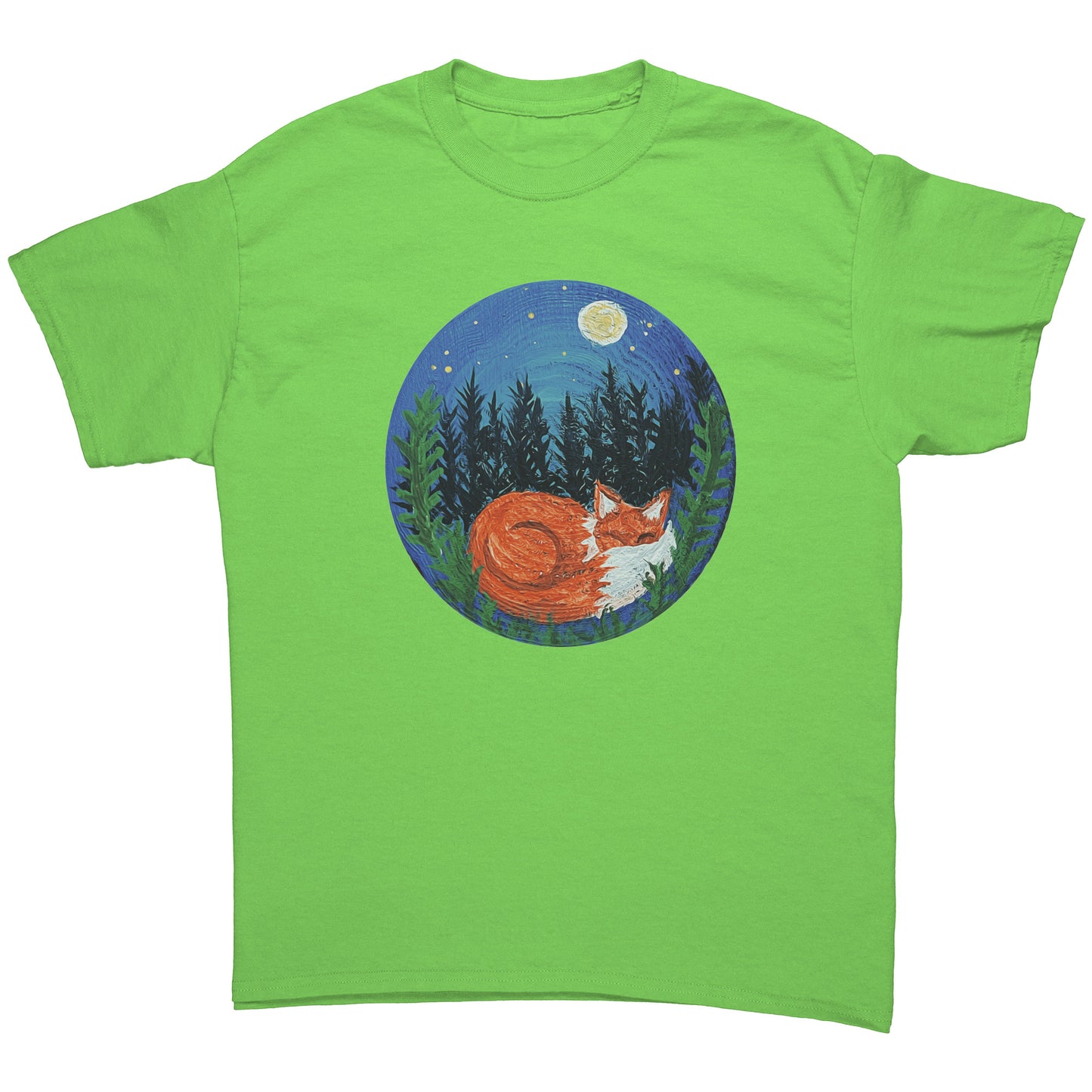 Sleeping Fox Woodland Painting T-Shirt
