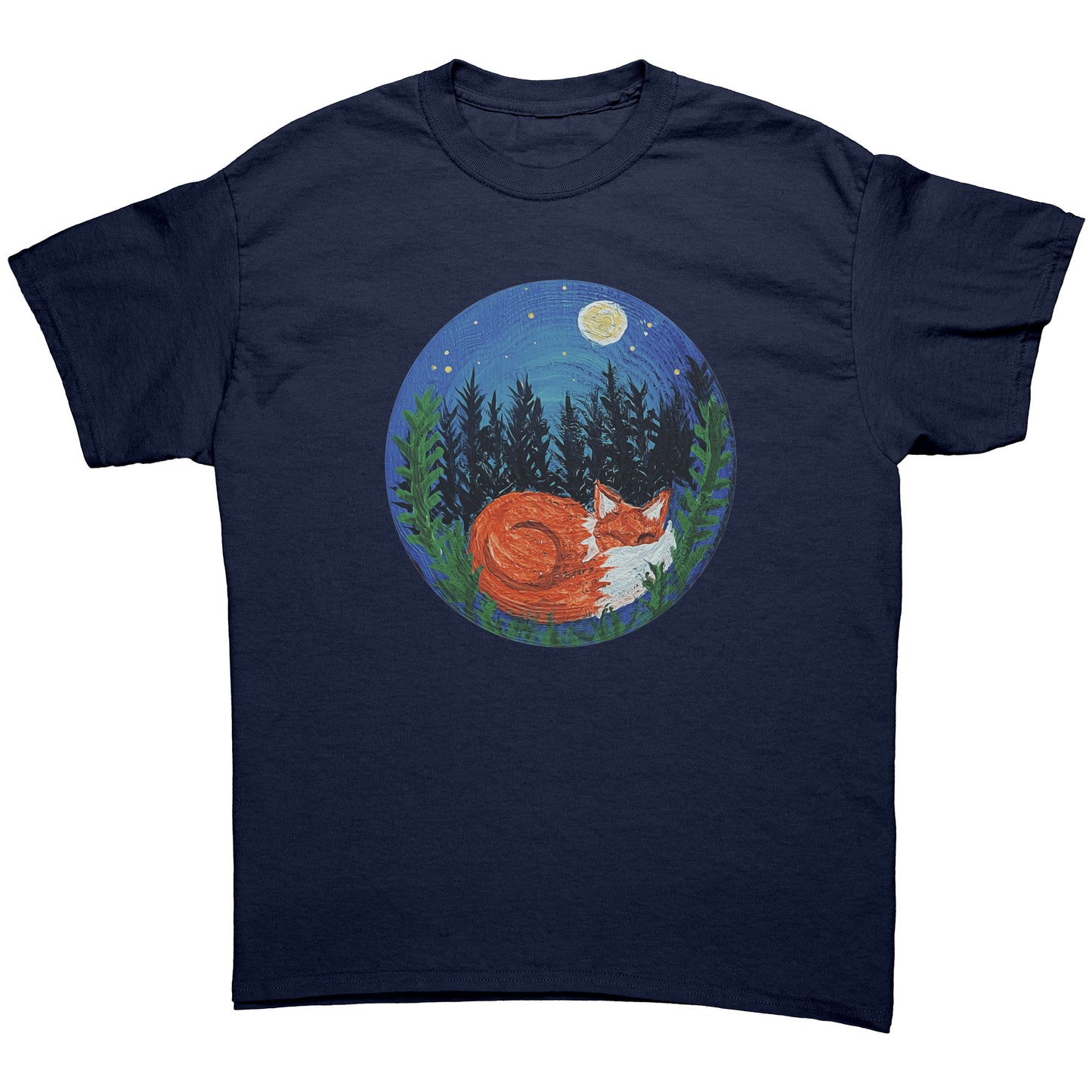 Sleeping Fox Woodland Painting T-Shirt