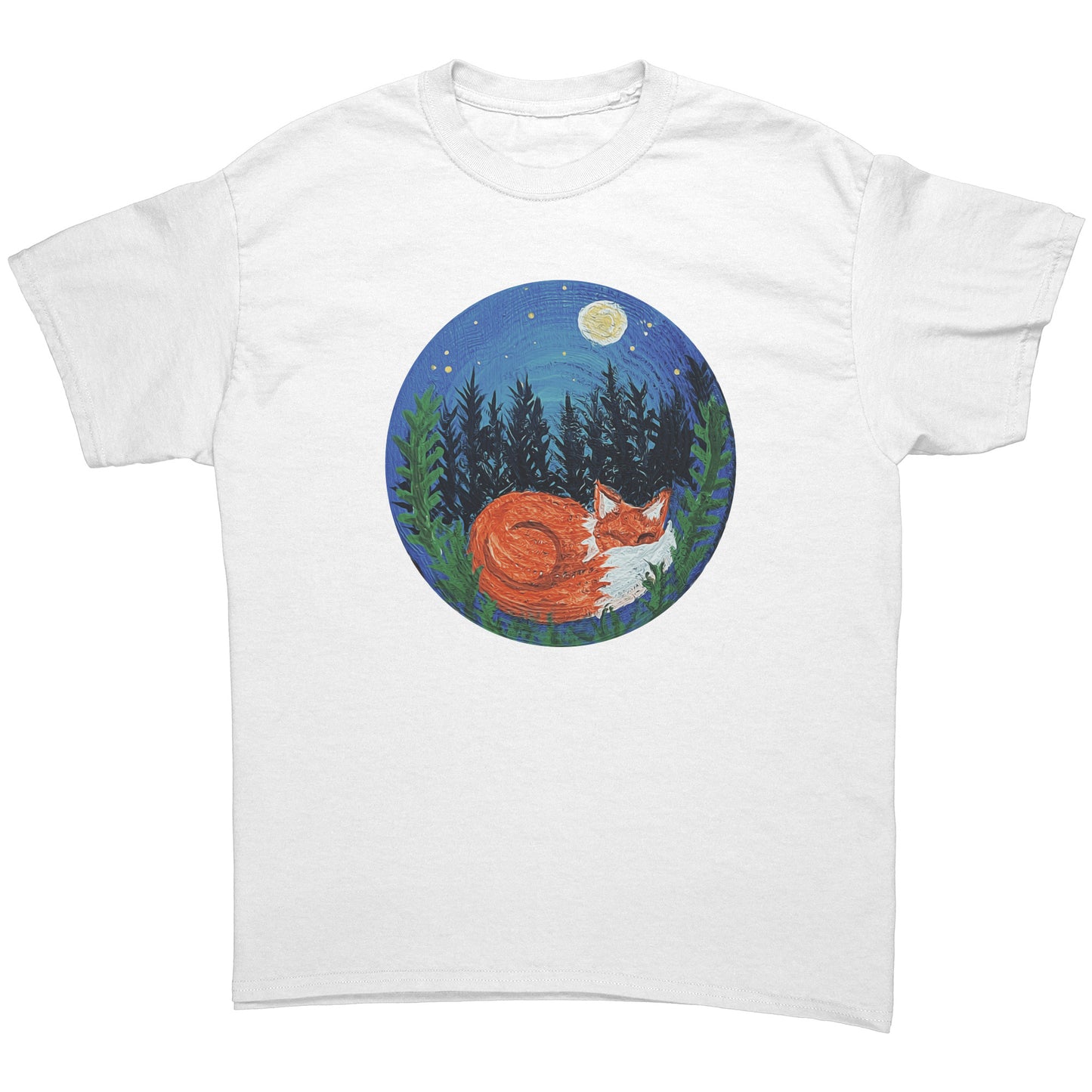 Sleeping Fox Woodland Painting T-Shirt