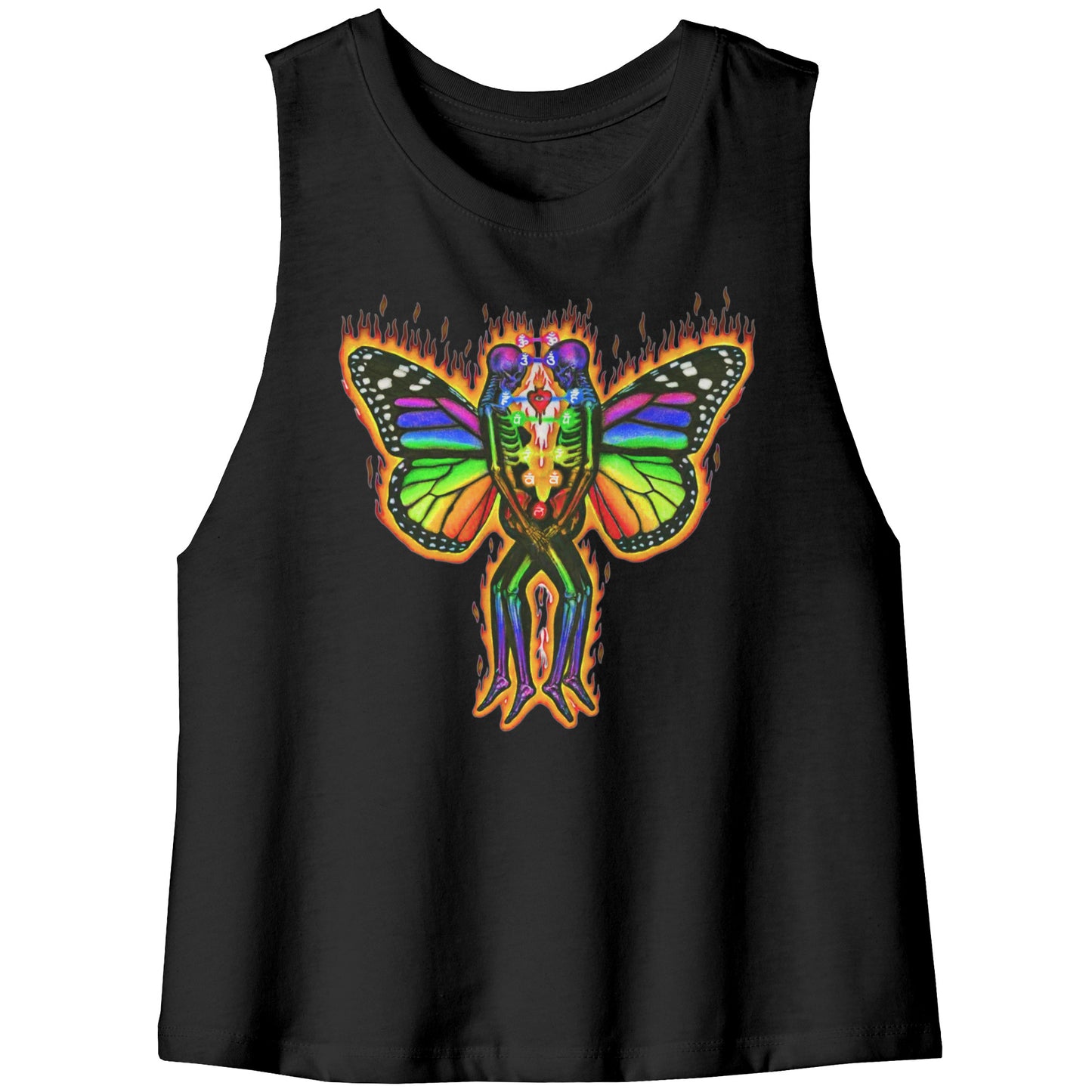 Spiritual Soulmate Chakra Connection Rainbow Tank Top Crop Tee
