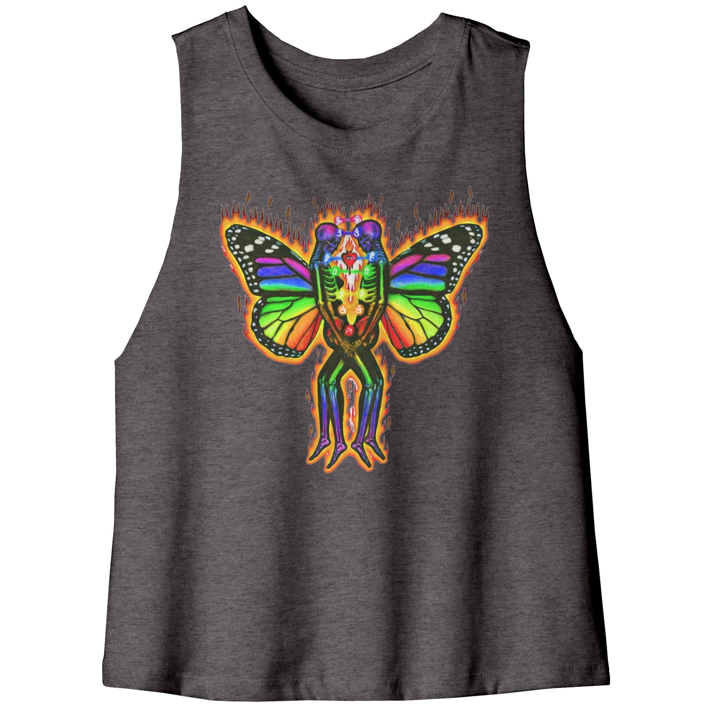 Spiritual Soulmate Chakra Connection Rainbow Tank Top Crop Tee