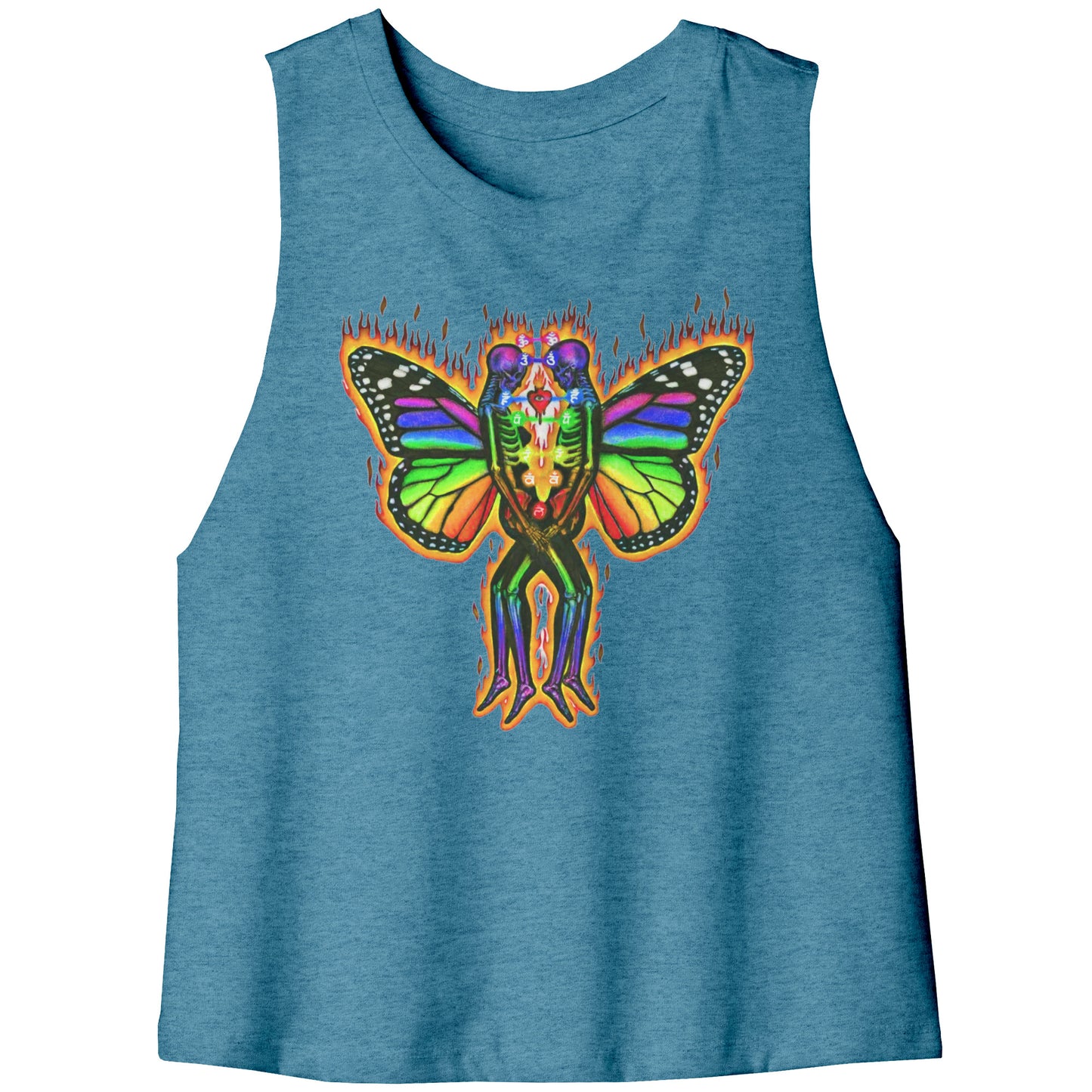 Spiritual Soulmate Chakra Connection Rainbow Tank Top Crop Tee