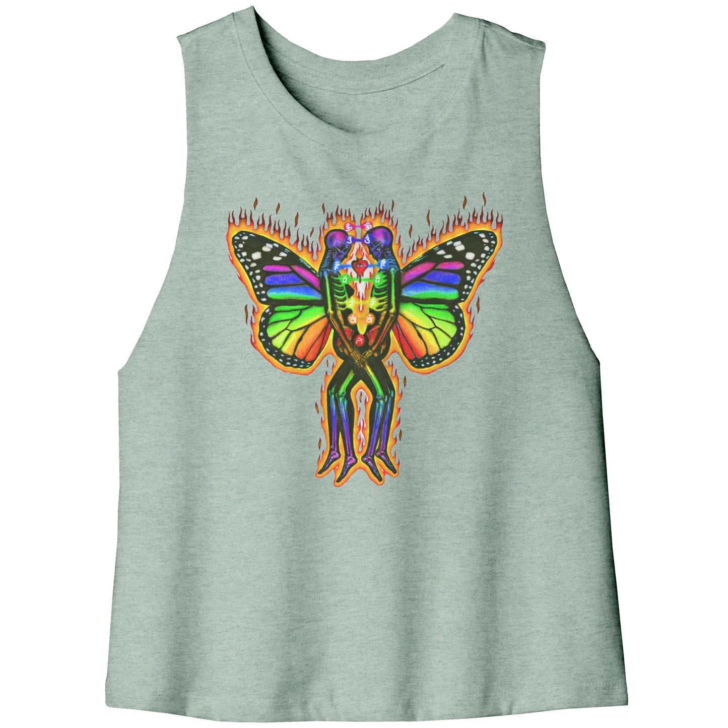 Spiritual Soulmate Chakra Connection Rainbow Tank Top Crop Tee