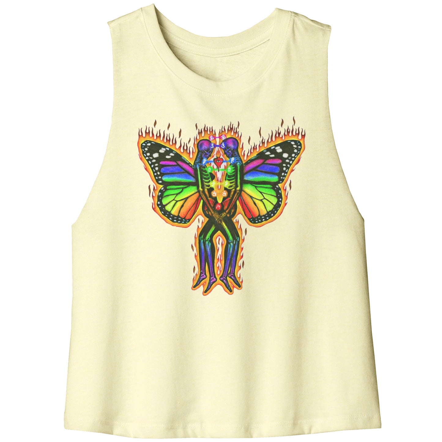 Spiritual Soulmate Chakra Connection Rainbow Tank Top Crop Tee