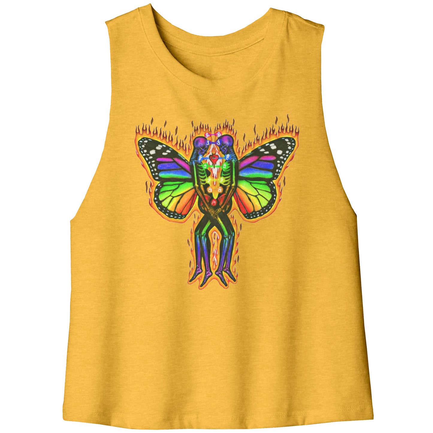 Spiritual Soulmate Chakra Connection Rainbow Tank Top Crop Tee