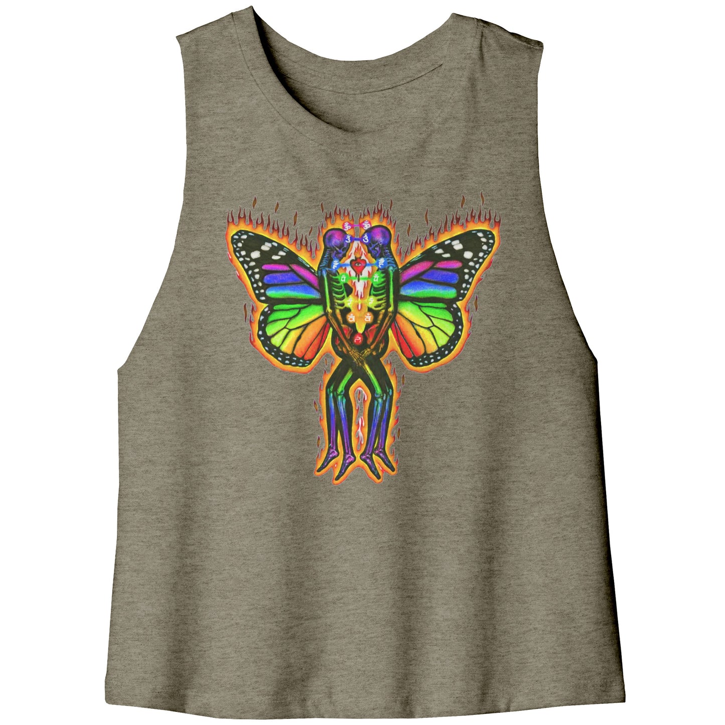 Spiritual Soulmate Chakra Connection Rainbow Tank Top Crop Tee
