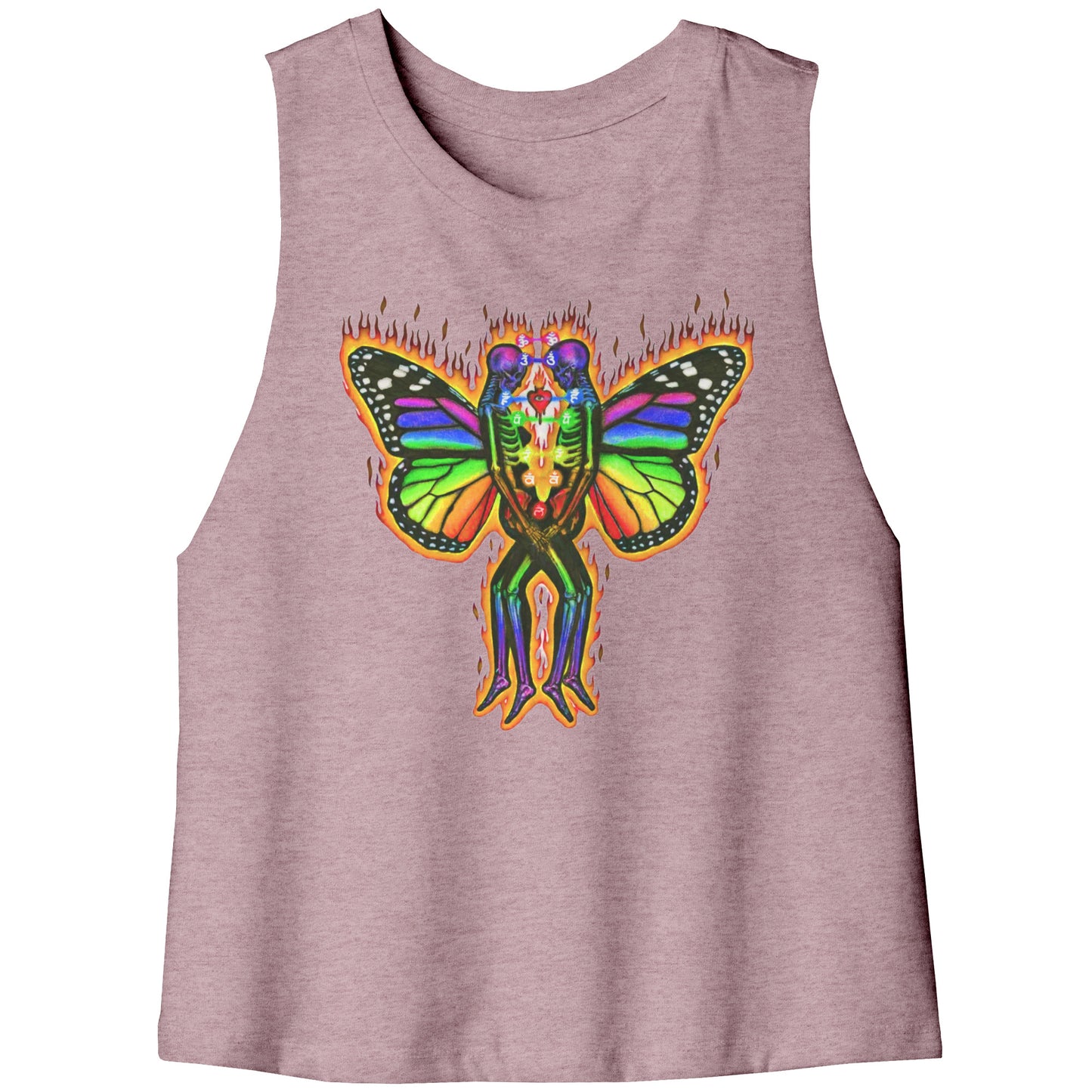 Spiritual Soulmate Chakra Connection Rainbow Tank Top Crop Tee