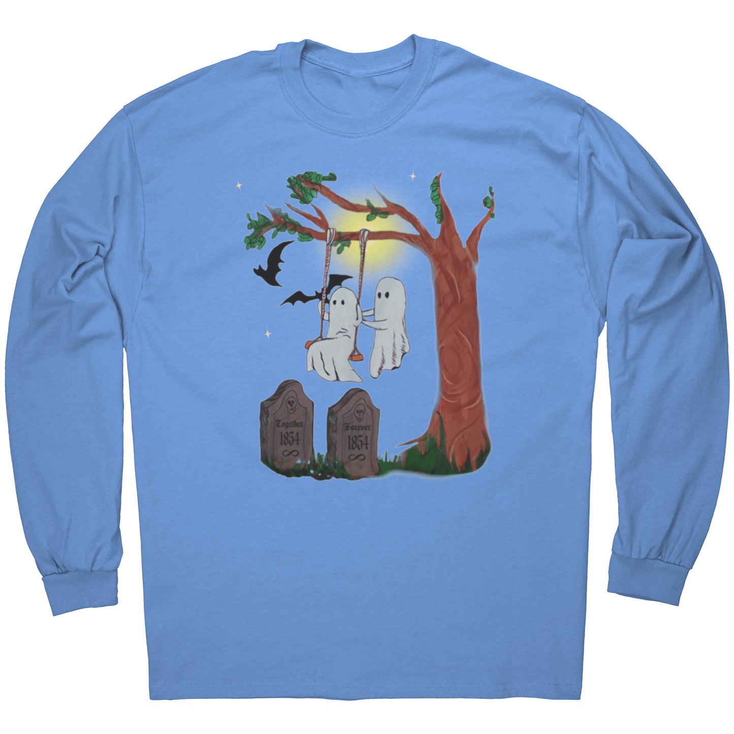 Swinging in the Graveyard Ghost Soulmates' Together Forever Long Sleeve Tee T-Shirt