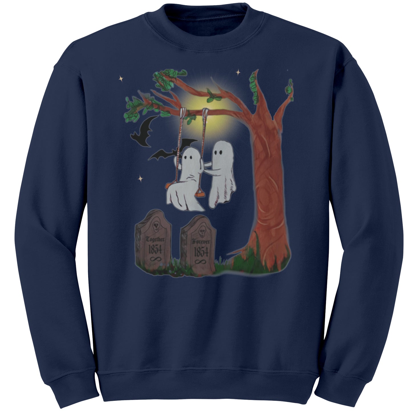 Swinging in the Graveyard Ghost Soulmates' Spooky Sweatshirt