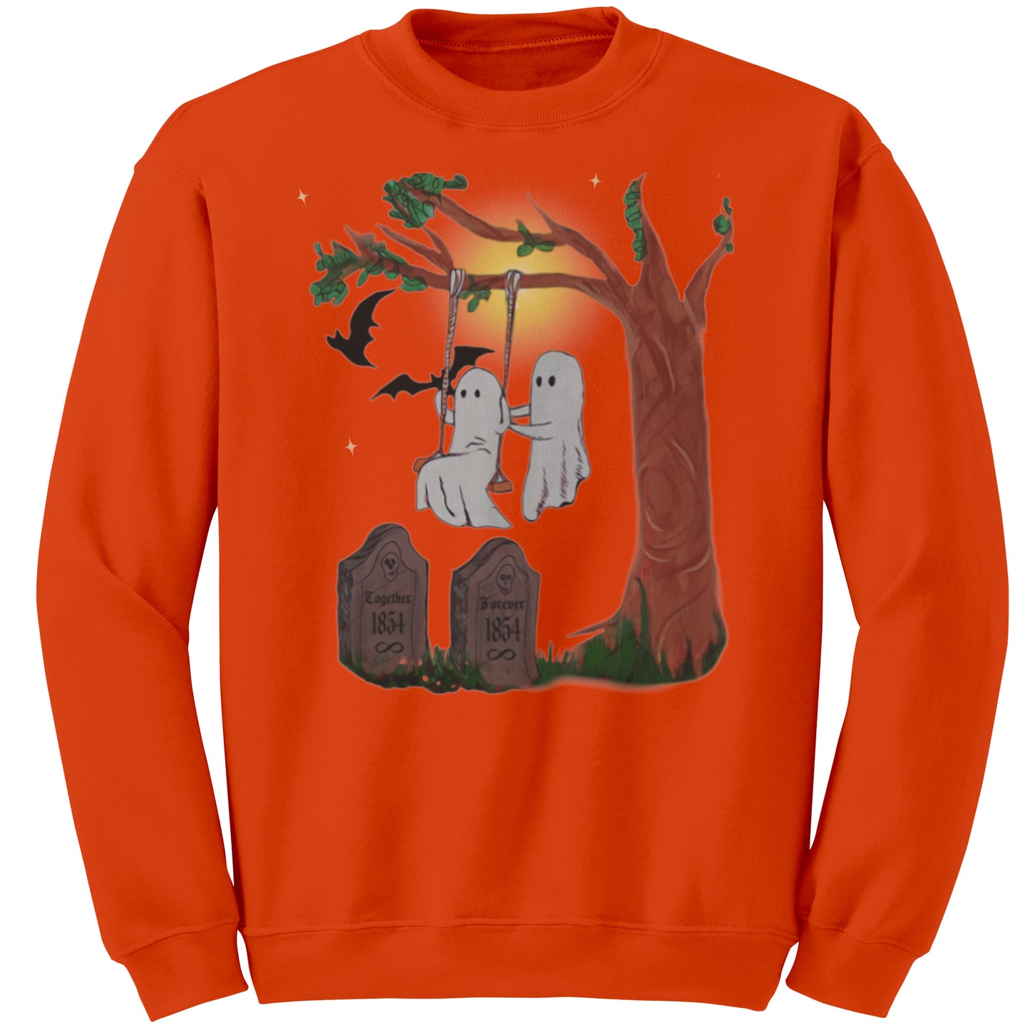 Swinging in the Graveyard Ghost Soulmates' Spooky Sweatshirt
