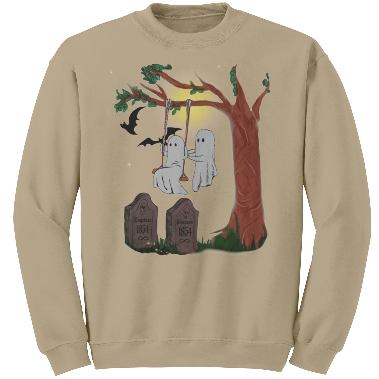 Swinging in the Graveyard Ghost Soulmates' Spooky Sweatshirt