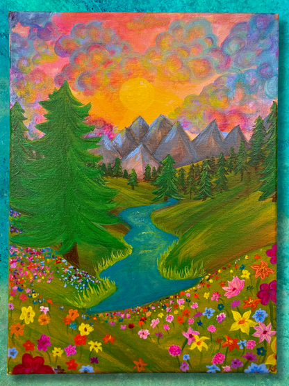 "Sunset Valley" Original Acrylic Paintings