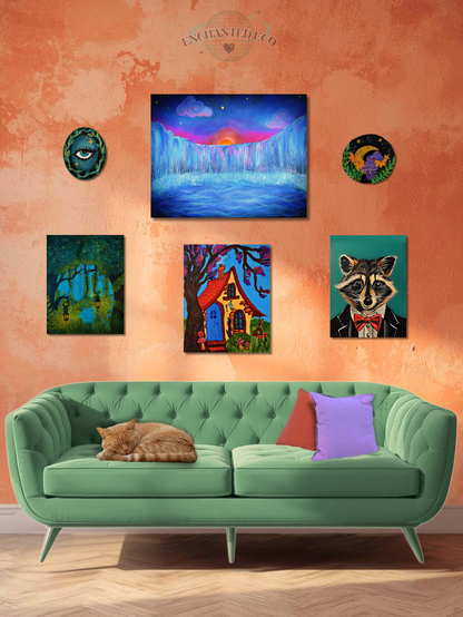 'Path Through The Enchanted Forest" Original Oil Painting 8"x10"