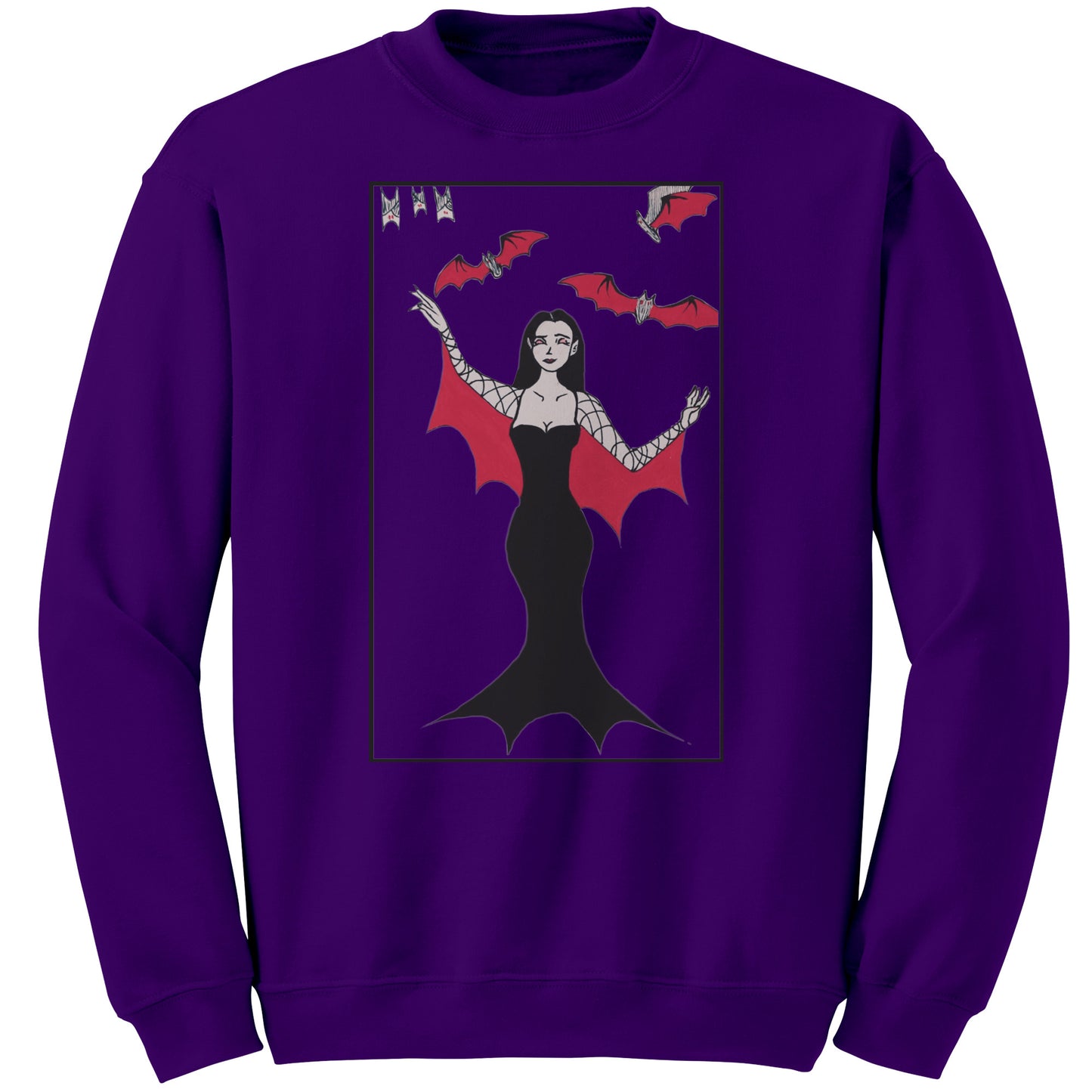 'Vampiress' Bat Goddess Sweatshirt Halloween Vampire Sweater