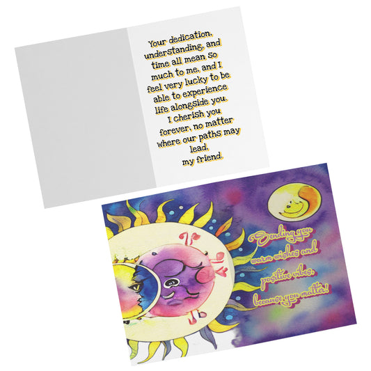 Warm Wishes & Positive Vibes Gift Grateful Greeting Card Motivational Letter