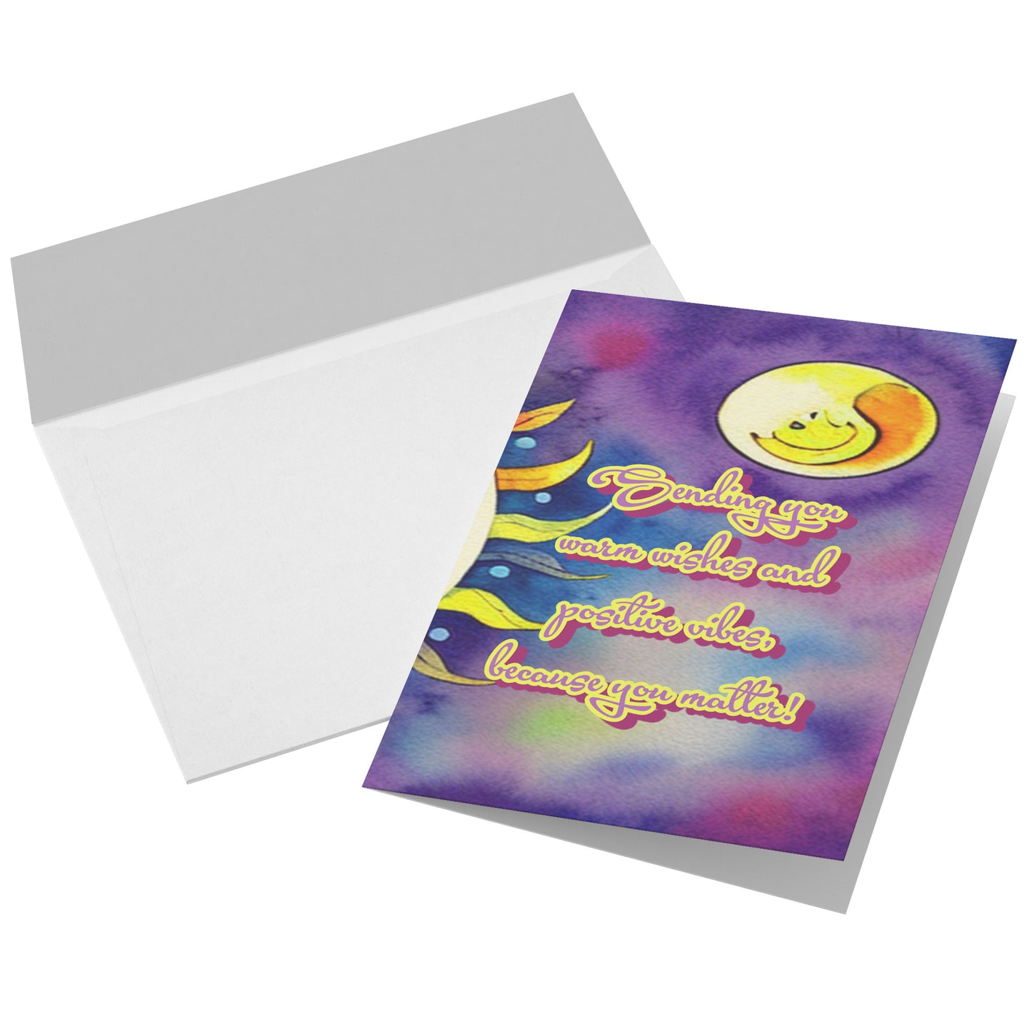 Warm Wishes & Positive Vibes Gift Grateful Greeting Card Motivational Letter