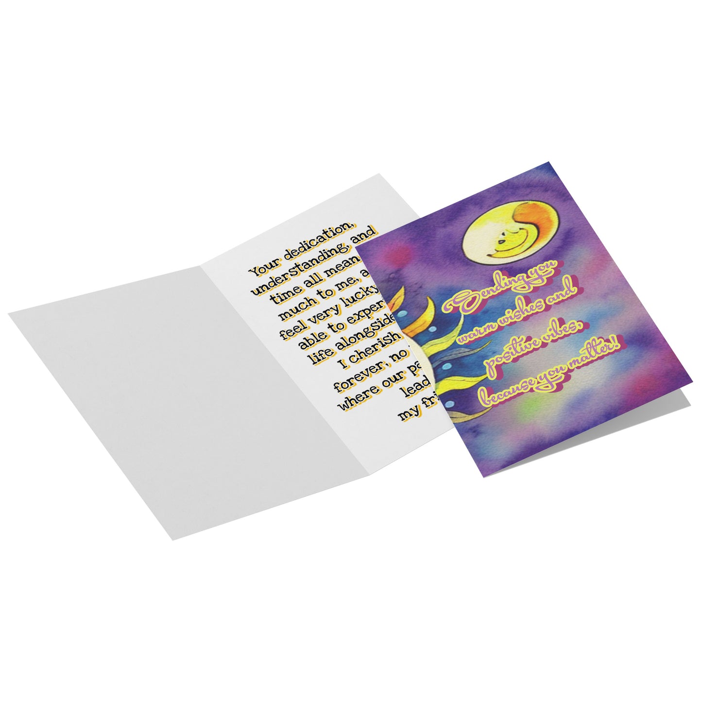Warm Wishes & Positive Vibes Gift Grateful Greeting Card Motivational Letter