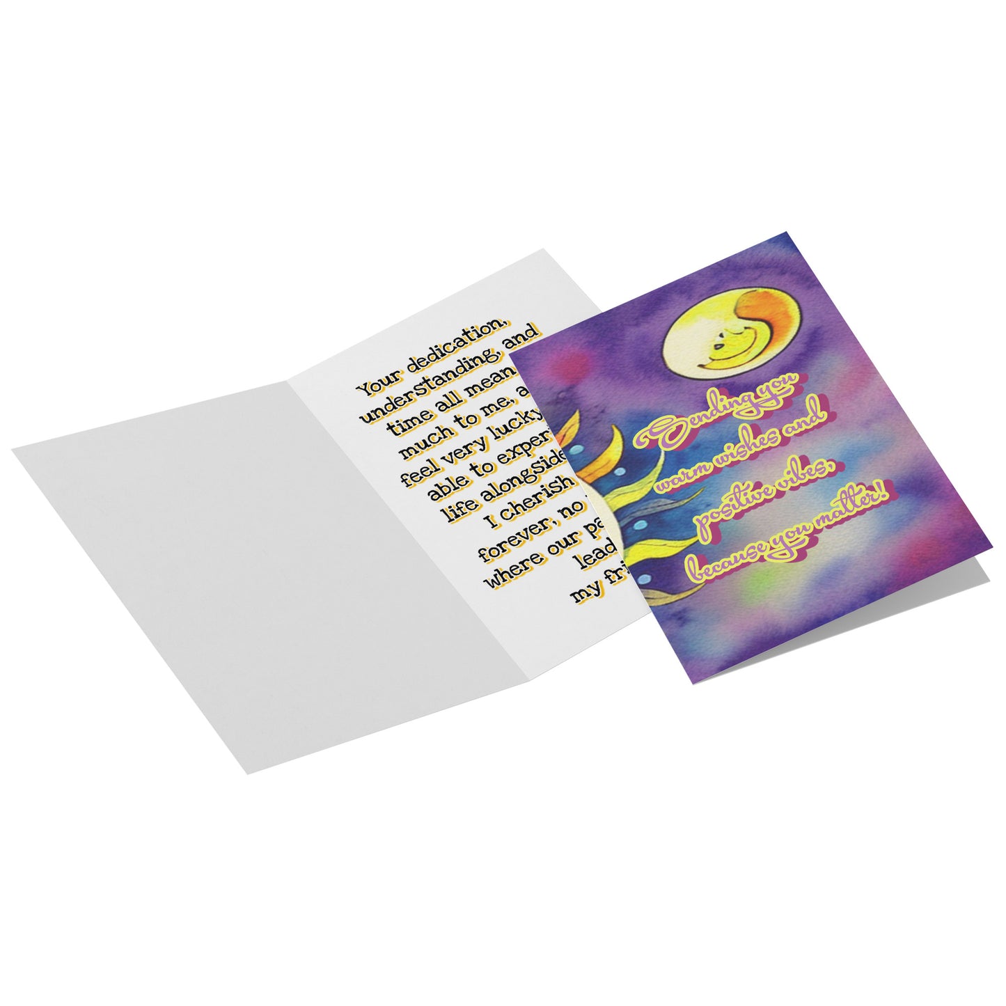 Warm Wishes & Positive Vibes Gift Grateful Greeting Card Motivational Letter