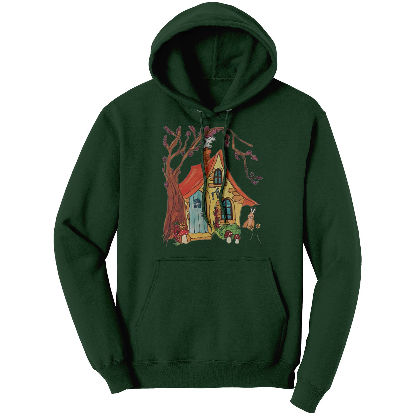Woodland Forest Cottage House Hoodie Sweatshirt