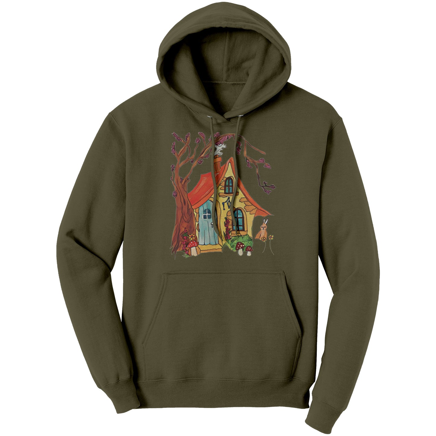 Woodland Forest Cottage House Hoodie Sweatshirt